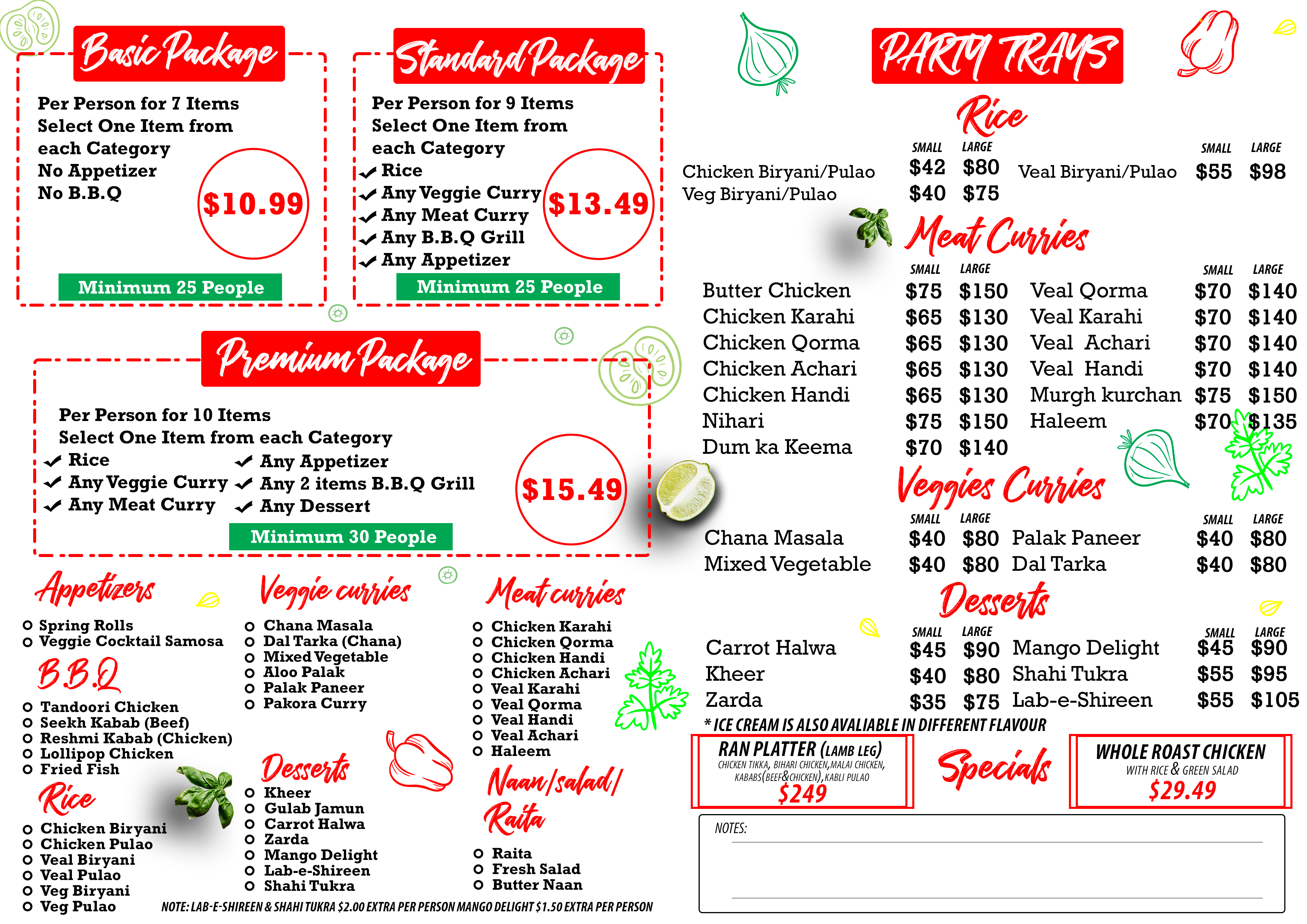 Spice Fusion Menu Back Page 1 Catering Menu updated 06 June 2024